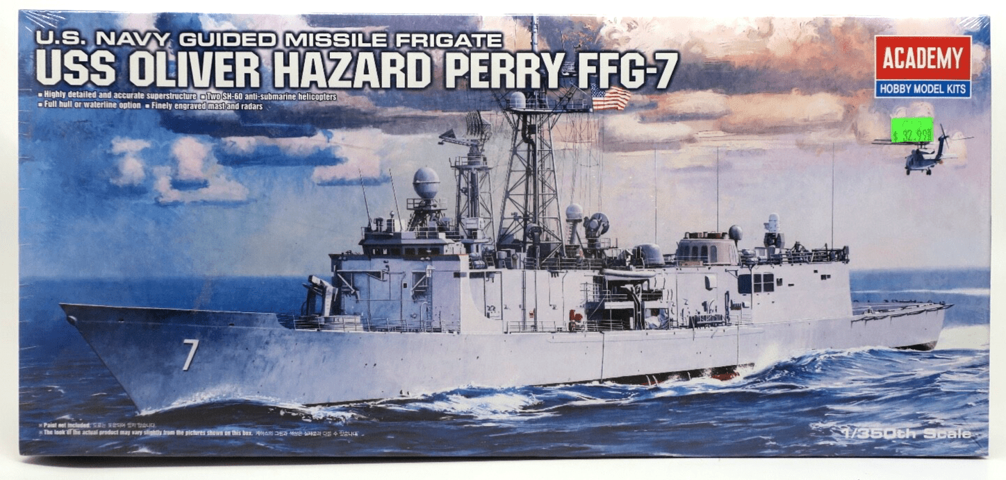 Academy 1/350 USS Oliver Hazard Perry FFG-7 Model Kit - WISE GUYS HOBBIES LLC