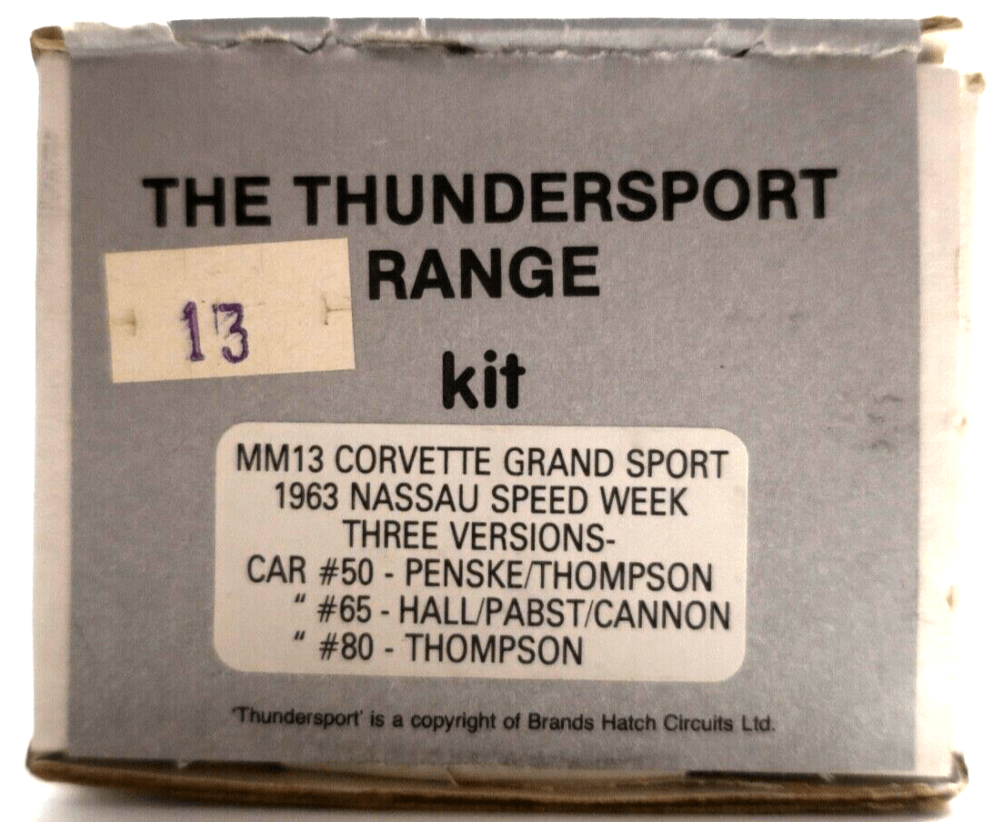 Marsh Models 1/43 Corvette Grand Sport 1963 Nassau Speed Week White Metal Kit - WISE GUYS HOBBIES LLC