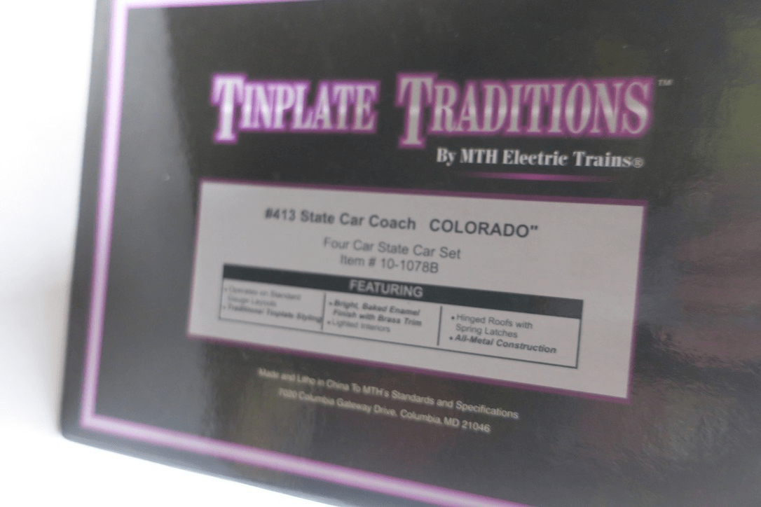 MTH STANDARD GAUGE 10-1078B STATE CAR COACH "COLORADO" 413 PASSENGER CAR - WISE GUYS HOBBIES LLC