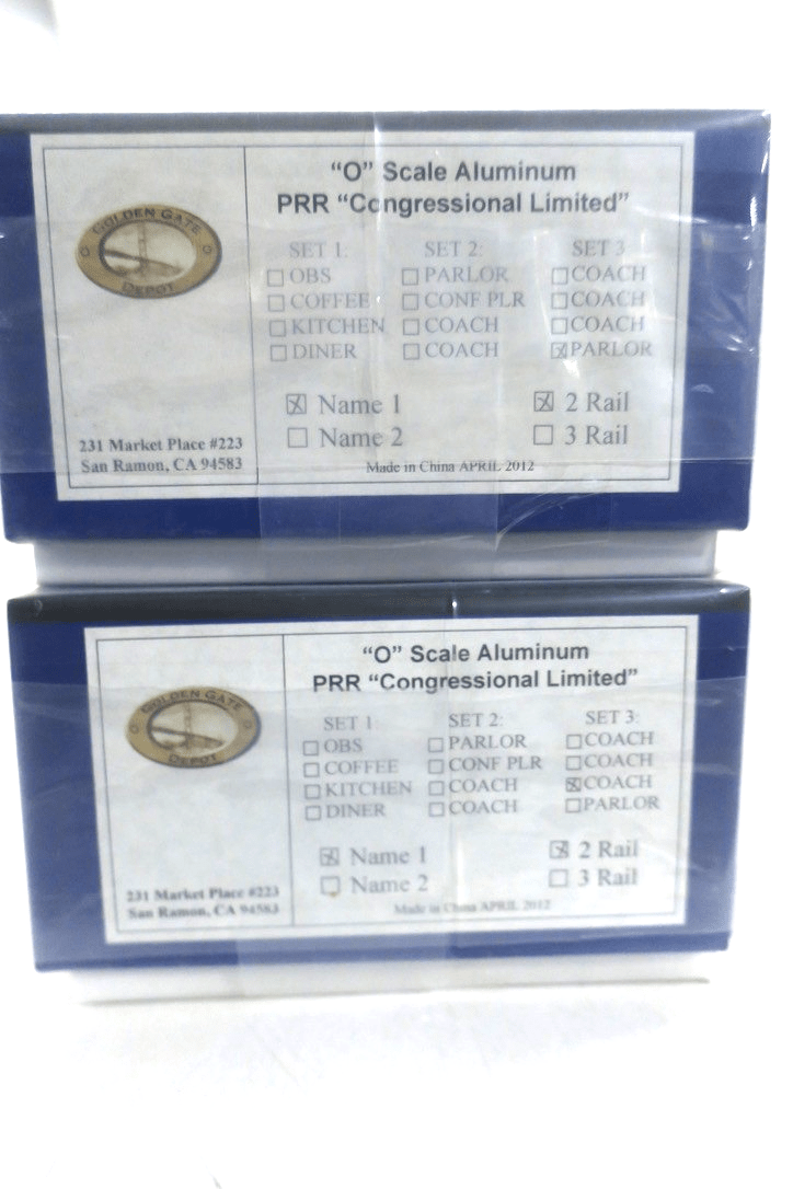 GOLDEN GATE DEPOT O SCALE 2 - RAIL PRR CONGRESSIONAL LIMITED 4 - PACK SET 3 - WISE GUYS HOBBIES LLC