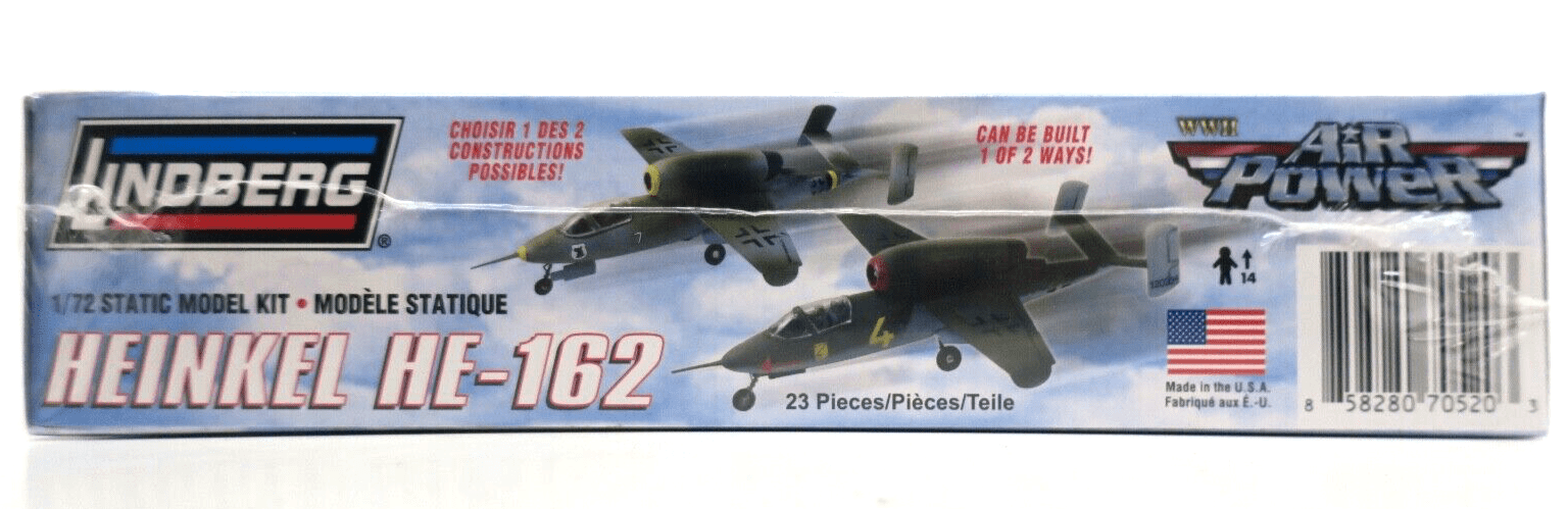 Lindberg Air Power 1/72 Heinkel HE-162 Model Kit No. 70518 - WISE GUYS HOBBIES LLC