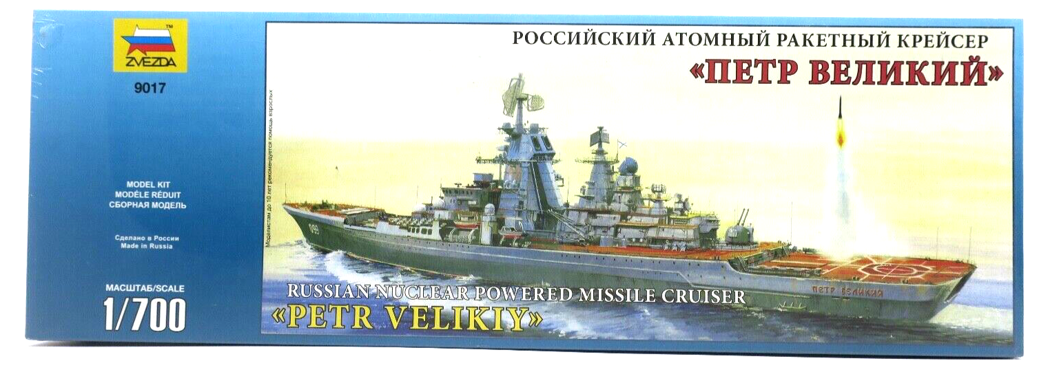 Zvezda 1/700 Russian Nuclear Powered Missile Carrier Petr Velikiy Model Kit - WISE GUYS HOBBIES LLC