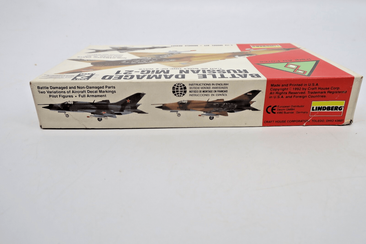 Lindberg 1/72 Battle Damaged Russian MiG-21 Model Kit - WISE GUYS HOBBIES LLC