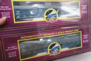MTH Premier O 9042 B&M Boston & Maine Gondola Car w' Cover 20 - 98899 2 PACK - WISE GUYS HOBBIES LLC