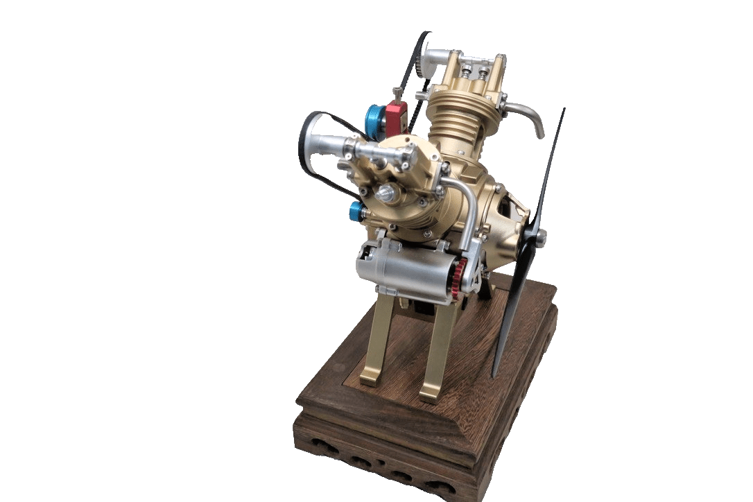 TECHING Alloy Mini Manual Assembly V2 V Twin Double - cylinder Built Model - WISE GUYS HOBBIES LLC