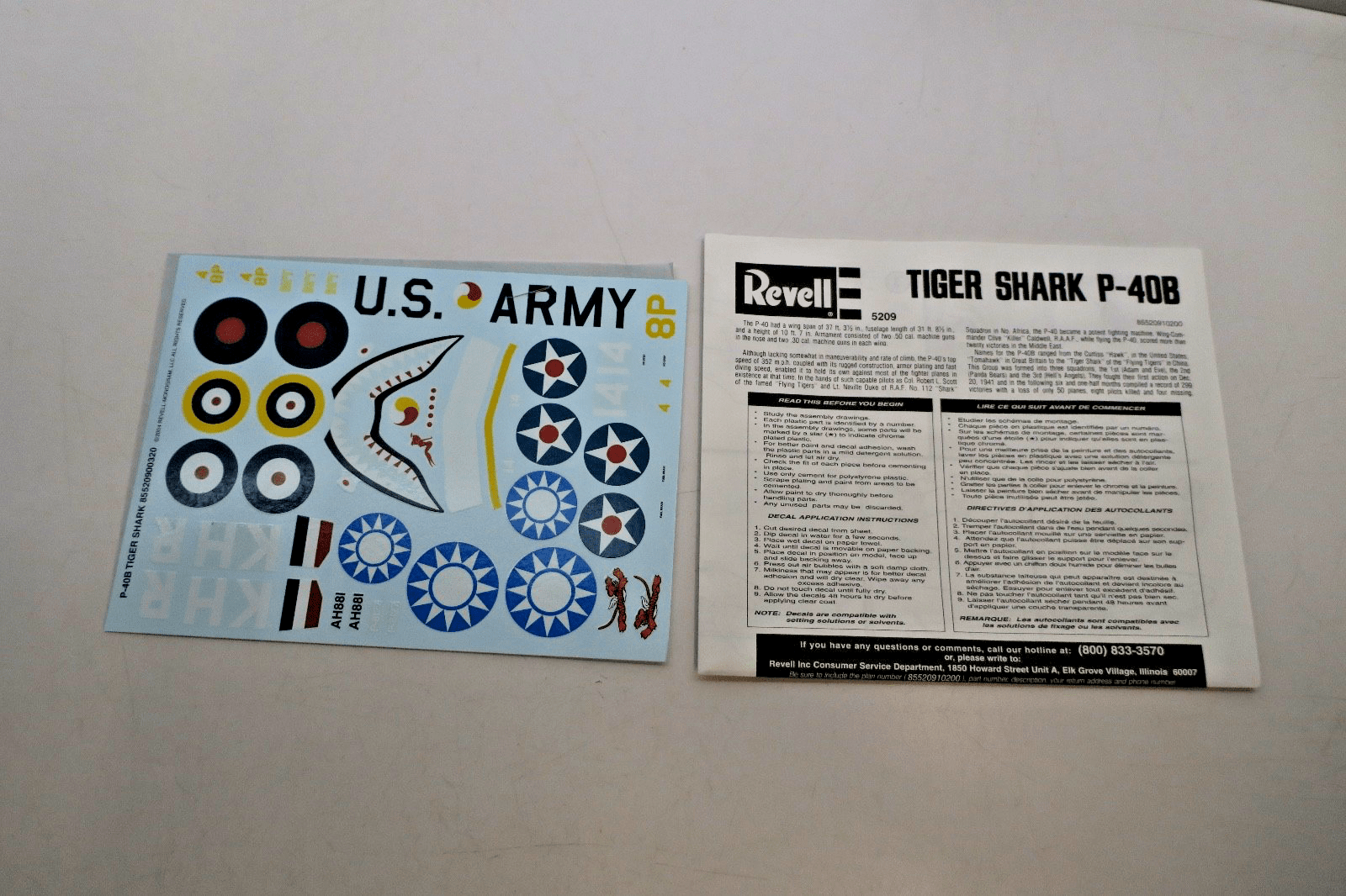 Revell 1/48 P - 40B Tiger Shark Model Kit 85 - 5209 - WISE GUYS HOBBIES LLC