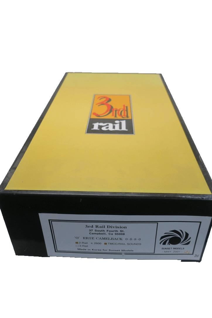 Sunset Models 3rd Rail Brass 0 - 8 - 8 - 0 Erie Camelback 2600 2 Rail Locomotive - WISE GUYS HOBBIES LLC