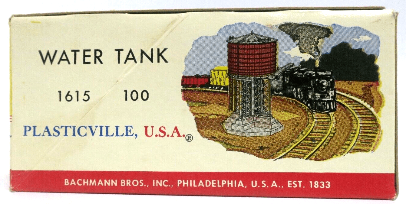 Bachmann Plasticville Water Tank 1615 Grey-Black Tank Brown-Black Roof - WISE GUYS HOBBIES LLC