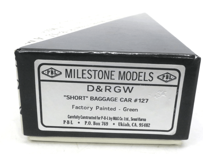 Sn3 Brass PBL Milestone Models D&RGW Short baggage car 127 - WISE GUYS HOBBIES LLC