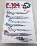 Cutting Edge Limited Edition F - 104 Starfighter 6 Decals CED48142 - WISE GUYS HOBBIES LLC
