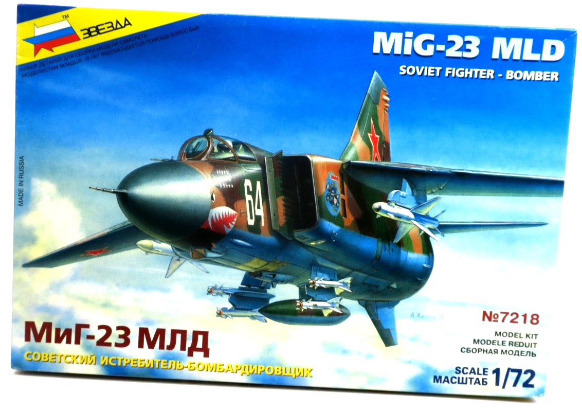 Zvezda 1/72 MiG - 23 MLD Soviet Fighter Bomber Model Kit 7218 - WISE GUYS HOBBIES LLC