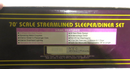 MTH O Scale Premier 70' Scale Streamlined Slpr/Diner Set NYC 20-6616