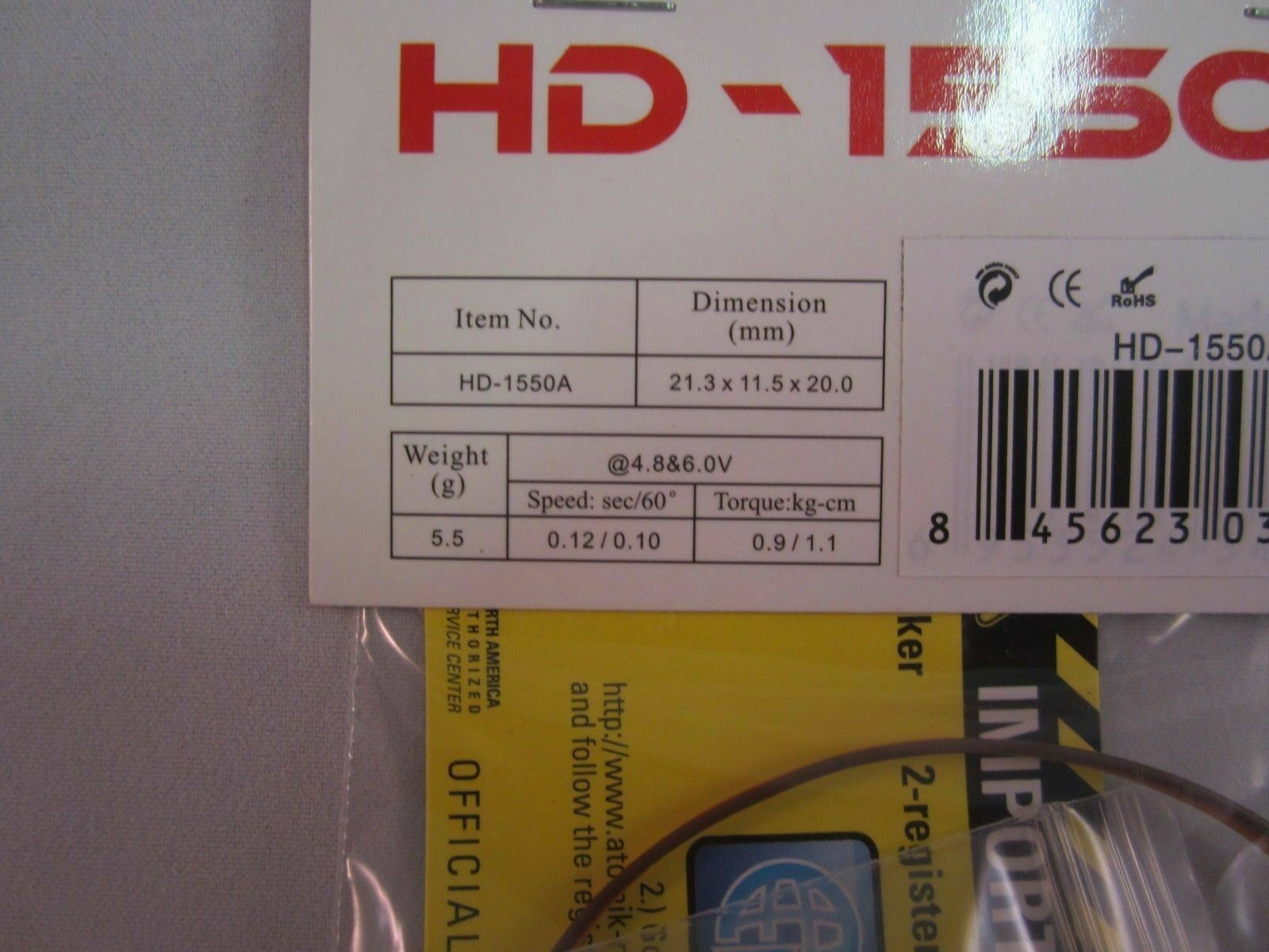 HD-1550A 5.5g High Performance Micro mini Servo by Power HD JR Hitec Futaba - WISE GUYS HOBBIES LLC