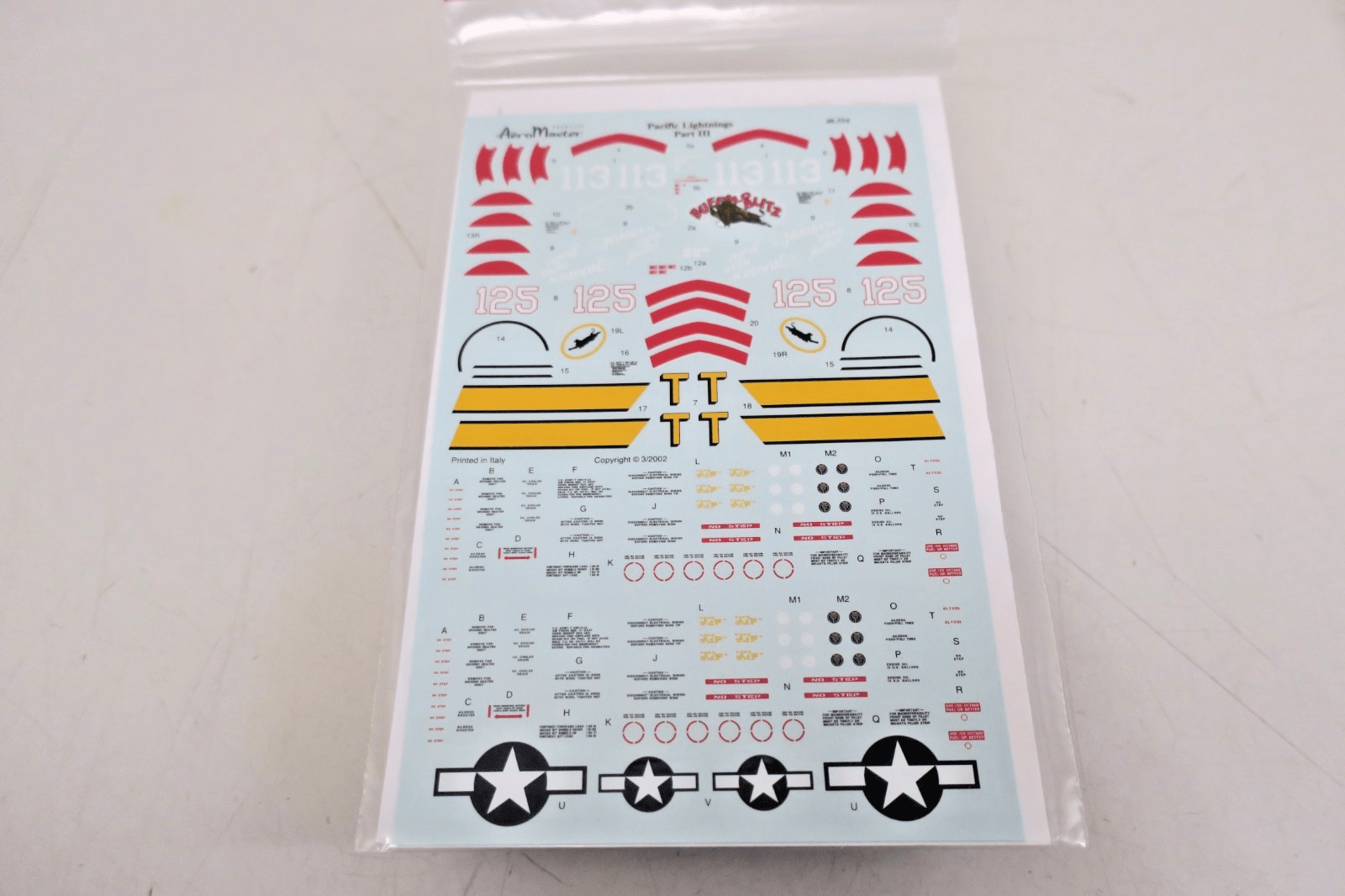 Aeromaster Decals 48 - 554 Pacific Lightnings Part III - WISE GUYS HOBBIES LLC