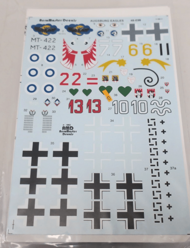 Aeromaster Decals 48038 Augsberg Eagles Part 1 - WISE GUYS HOBBIES LLC