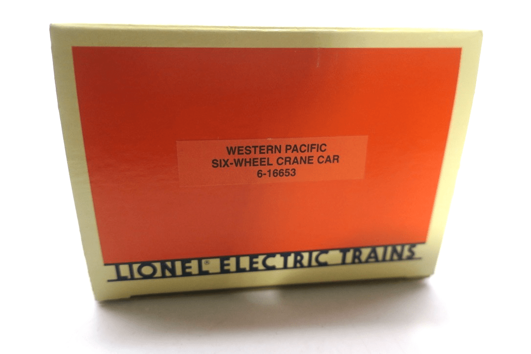 Lionel 6-16653 O Western Pacific Six Wheel Crane Car EX/Box - WISE GUYS HOBBIES LLC