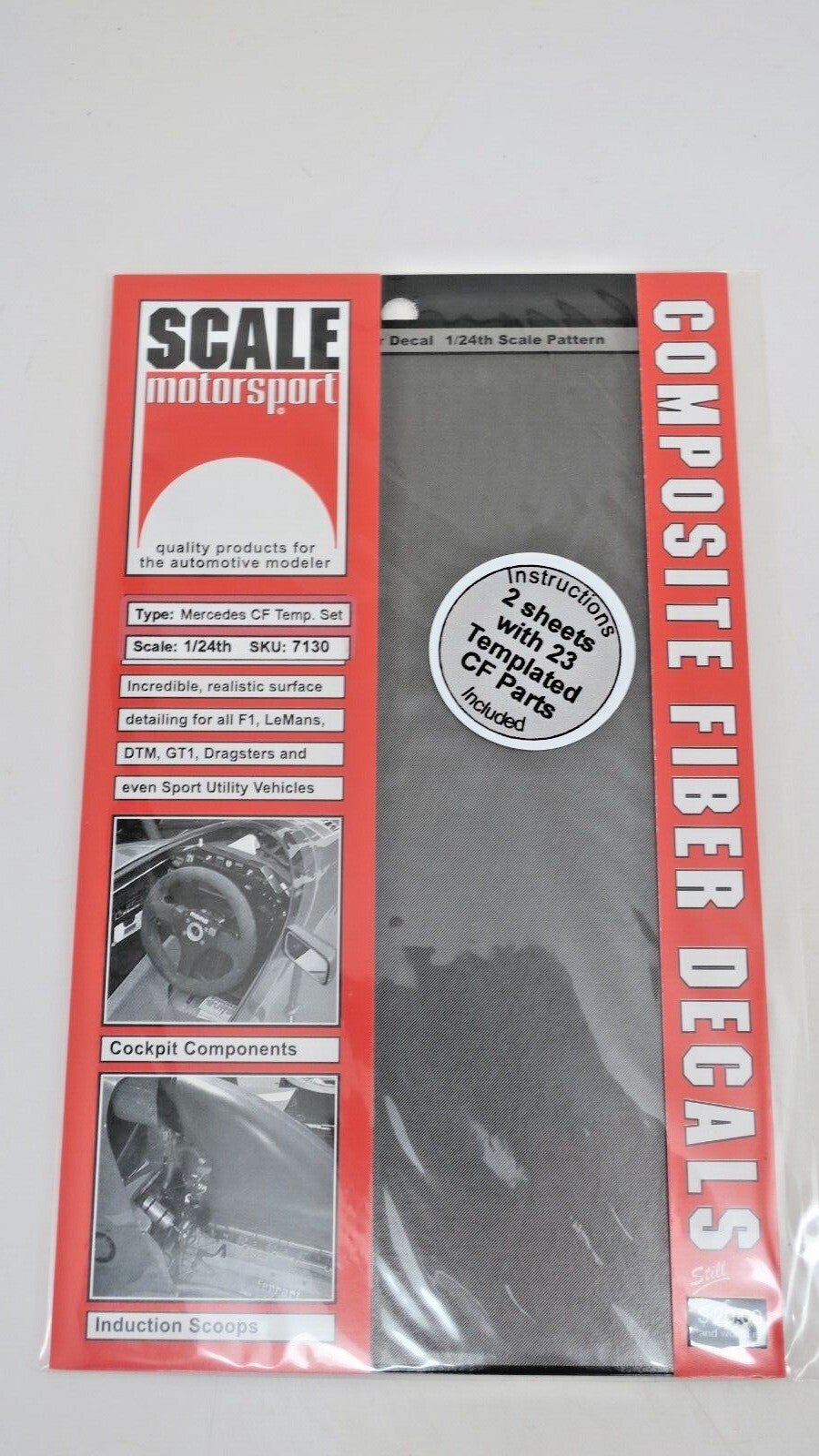 SCALE MOTORSPORT 1/24 MERCEDES DTM TEMPLATE COMP. FIBER DECAL SET 7130 - WISE GUYS HOBBIES LLC
