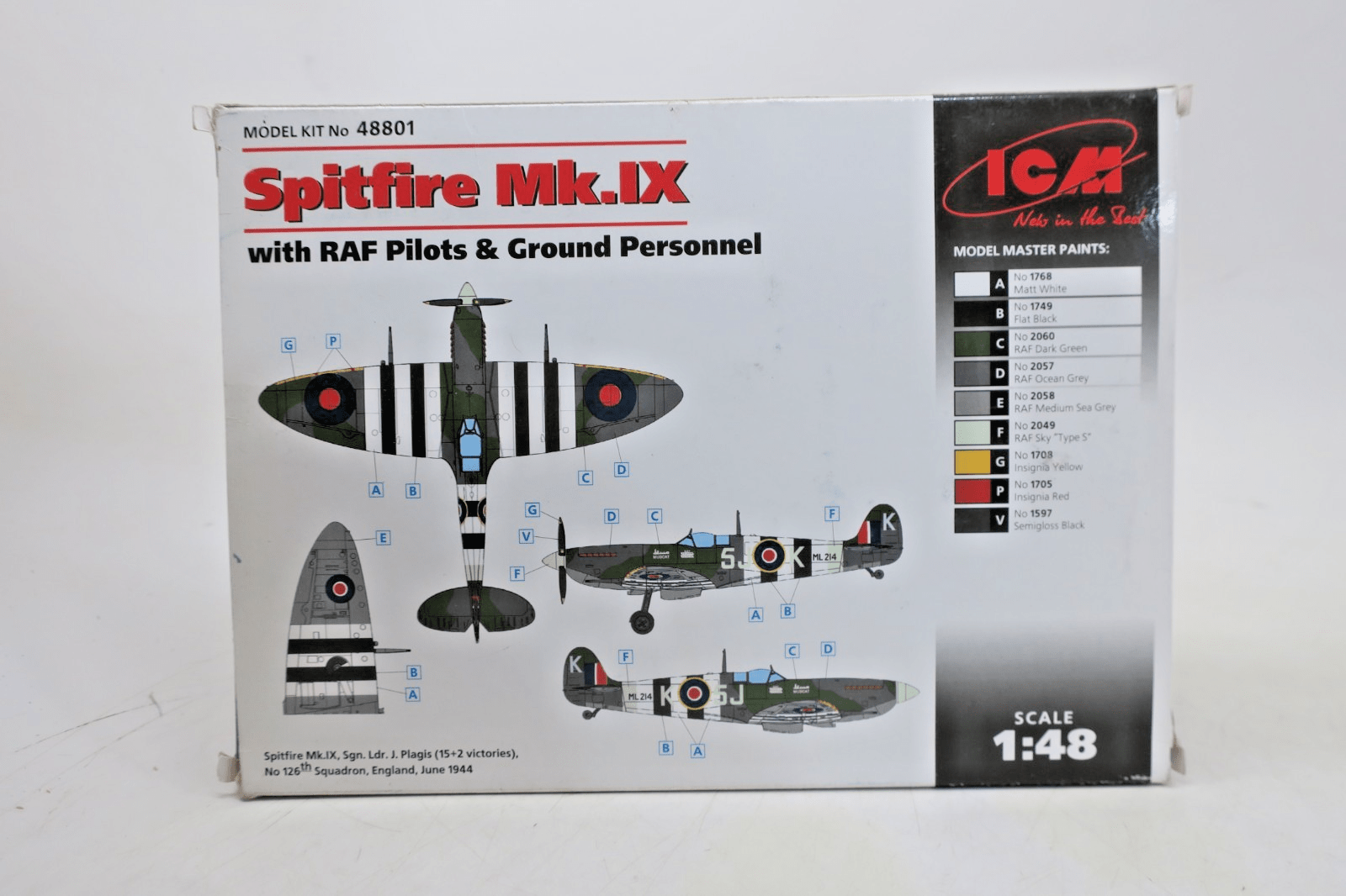 ICM 1/48 Spitfire Mk.IX with RAF Pilots & Ground Personnel Model Kit 48801 - WISE GUYS HOBBIES LLC