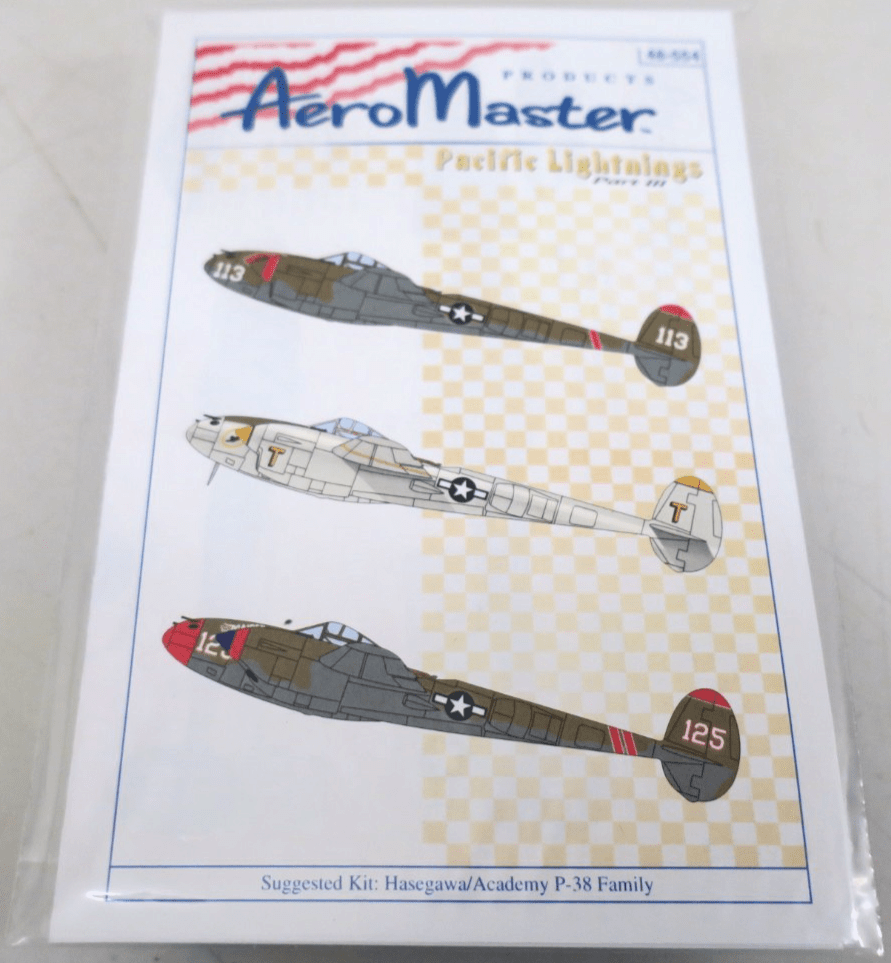 Aeromaster Decals 48 - 554 Pacific Lightnings Part III - WISE GUYS HOBBIES LLC