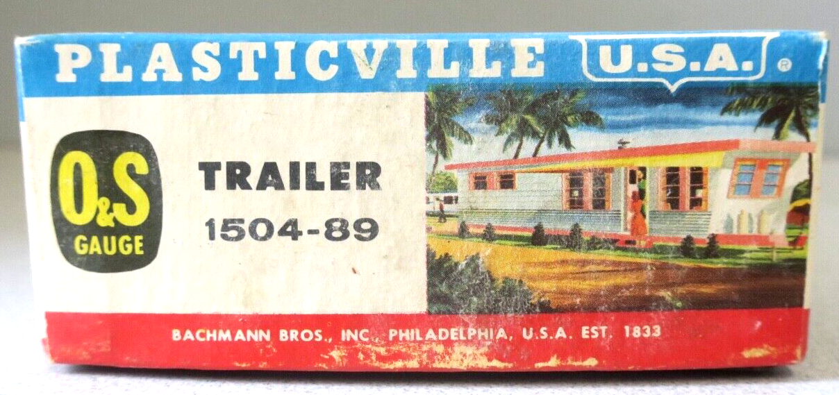 Bachmann Plasticville U.S.A Trailer 1504-89 OS Gauge Turquoise Sides, White Roof - WISE GUYS HOBBIES LLC