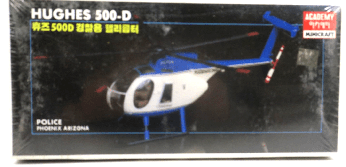 Academy 1/48 Hughes 500 - D Police Phoenix Arizona Helicopter Model Kit - WISE GUYS HOBBIES LLC