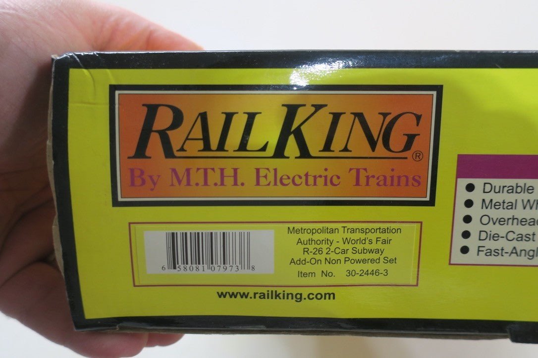 MTH 30 - 2446 - 3 MTA - World’s Fair R - 26 2 - Car Subway Add - On Non Powered Set RARE - WISE GUYS HOBBIES LLC