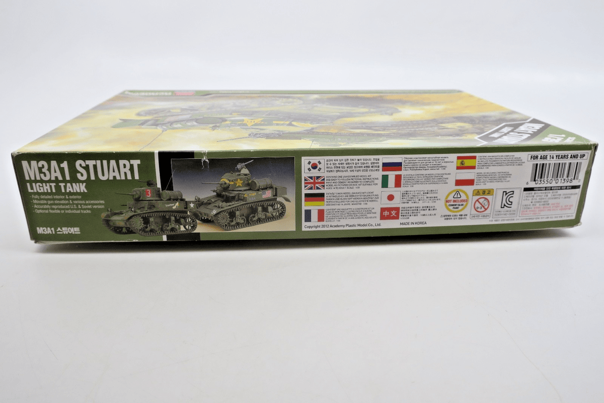 Academy 1/35 M3A1 Stuart Light Tank Model Kit 13269 - WISE GUYS HOBBIES LLC