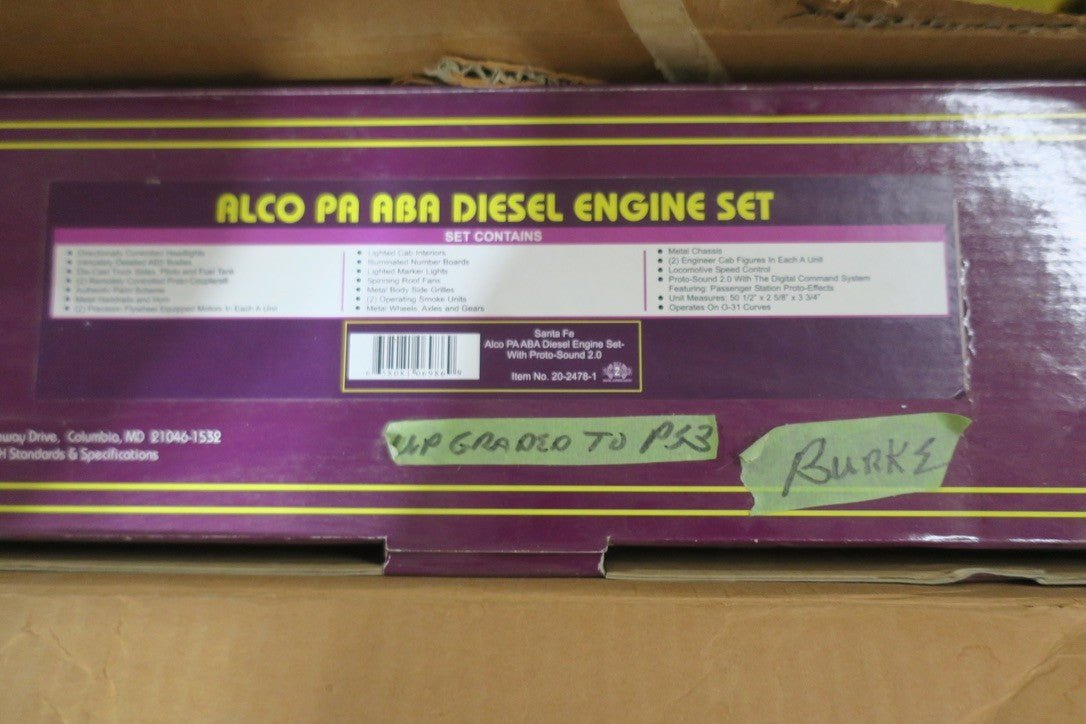 MTH 20 - 2478 - 1 Santa Fe Alco PA ABA Diesel Engine Set with PS 3.0 Upgrade - WISE GUYS HOBBIES LLC