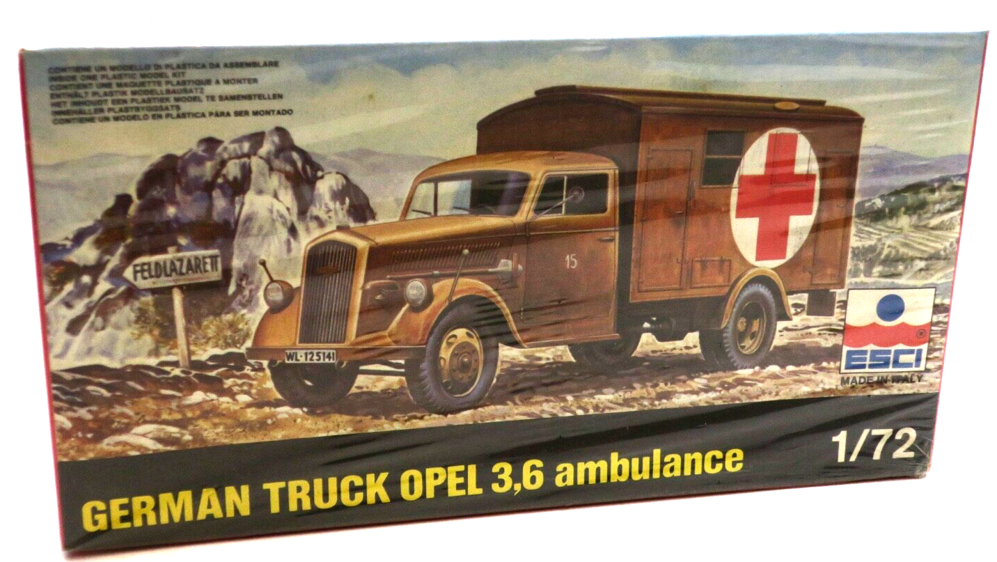 ESCI 1/72 German Truck Opel 3,6 Ambulance Model Kit - WISE GUYS HOBBIES LLC