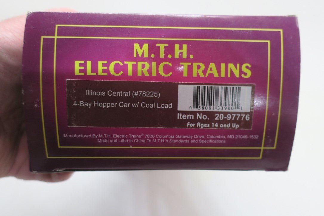 MTH 20 - 97776 MTH Illinois Central (78245) 4 - Bay Hopper with Coal Load - WISE GUYS HOBBIES LLC