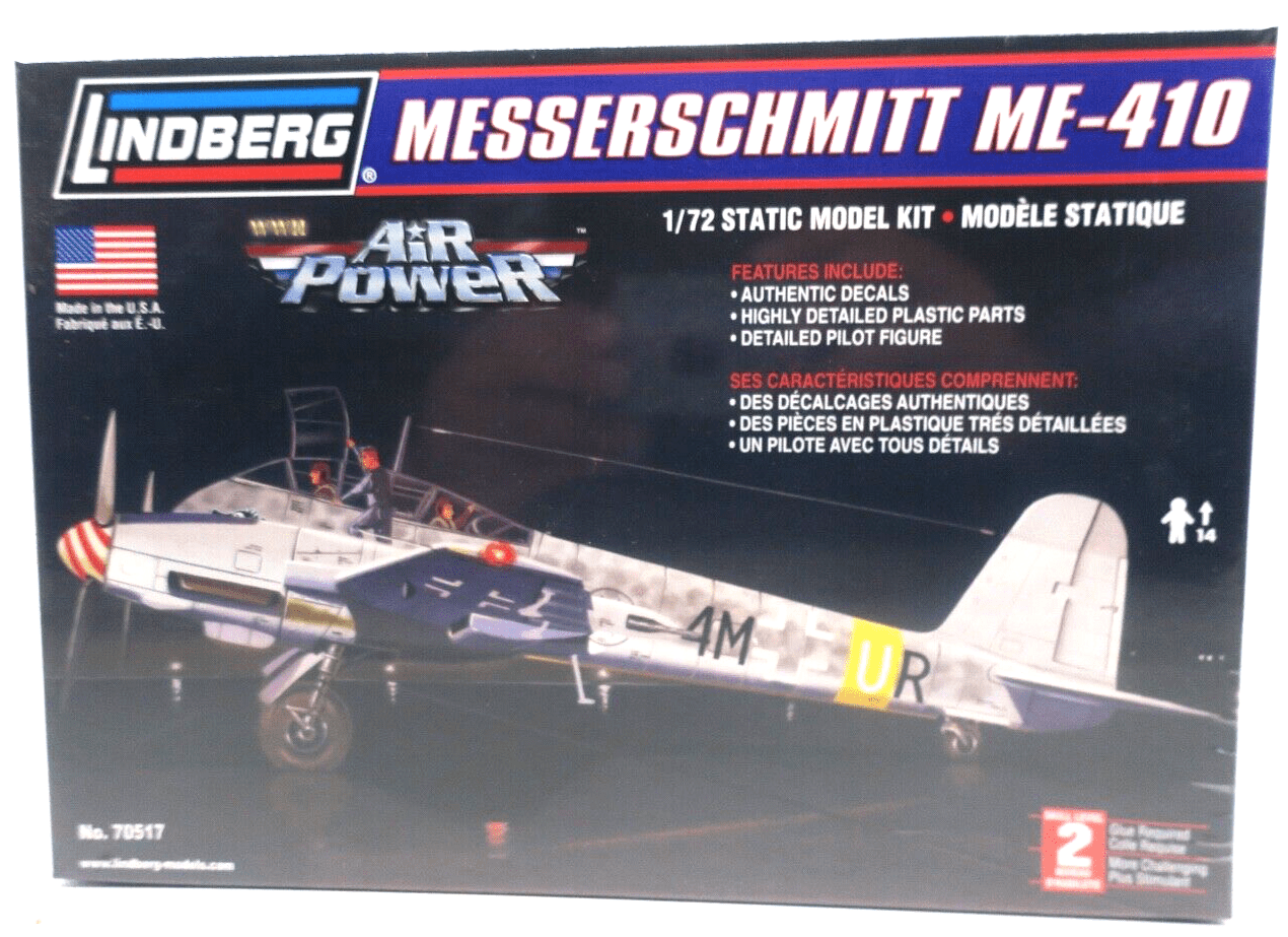 Lindberg Air Power 1/72 Messerschmitt ME-410 Model Kit No. 70517 - WISE GUYS HOBBIES LLC