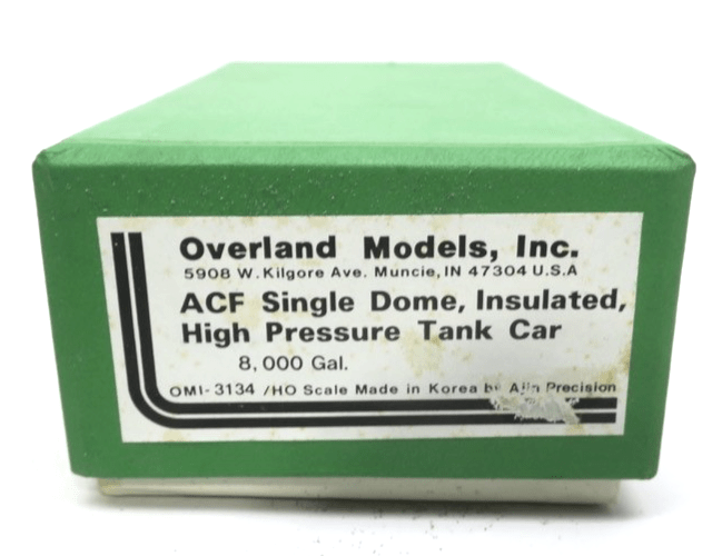 Overland Models HO Scale Brass 3134 ACF Single Dome 8,000 Gallon Tank Car - WISE GUYS HOBBIES LLC