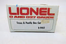 Yellow Texas And Pacific Boxcar Vintage LIONEL O SCALE Freight Car 6-9463 Nib
