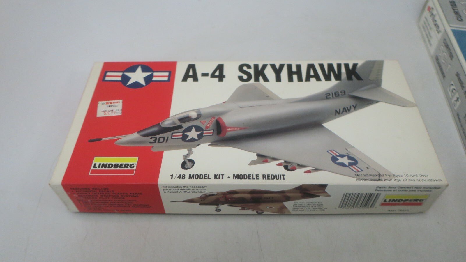 LINDBERG A-4 SKYHAWK NAVY 1/48 SCALE PLASTIC MODEL KIT 70510 VINTAGE - WISE GUYS HOBBIES LLC