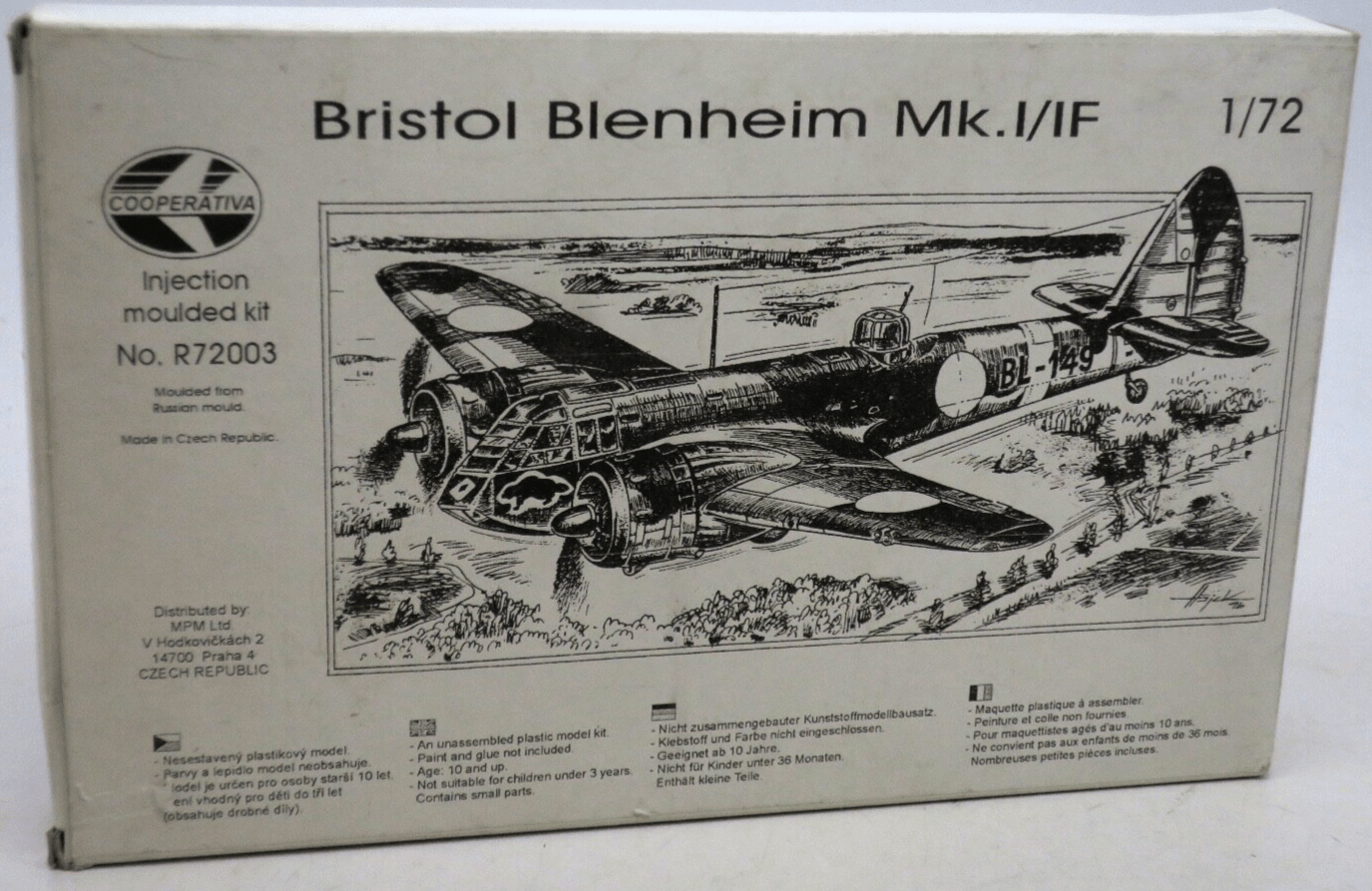 Cooperativa 1/72 Bristol Blenheim Mk.I/IF Model Kit R72003 - WISE GUYS HOBBIES LLC