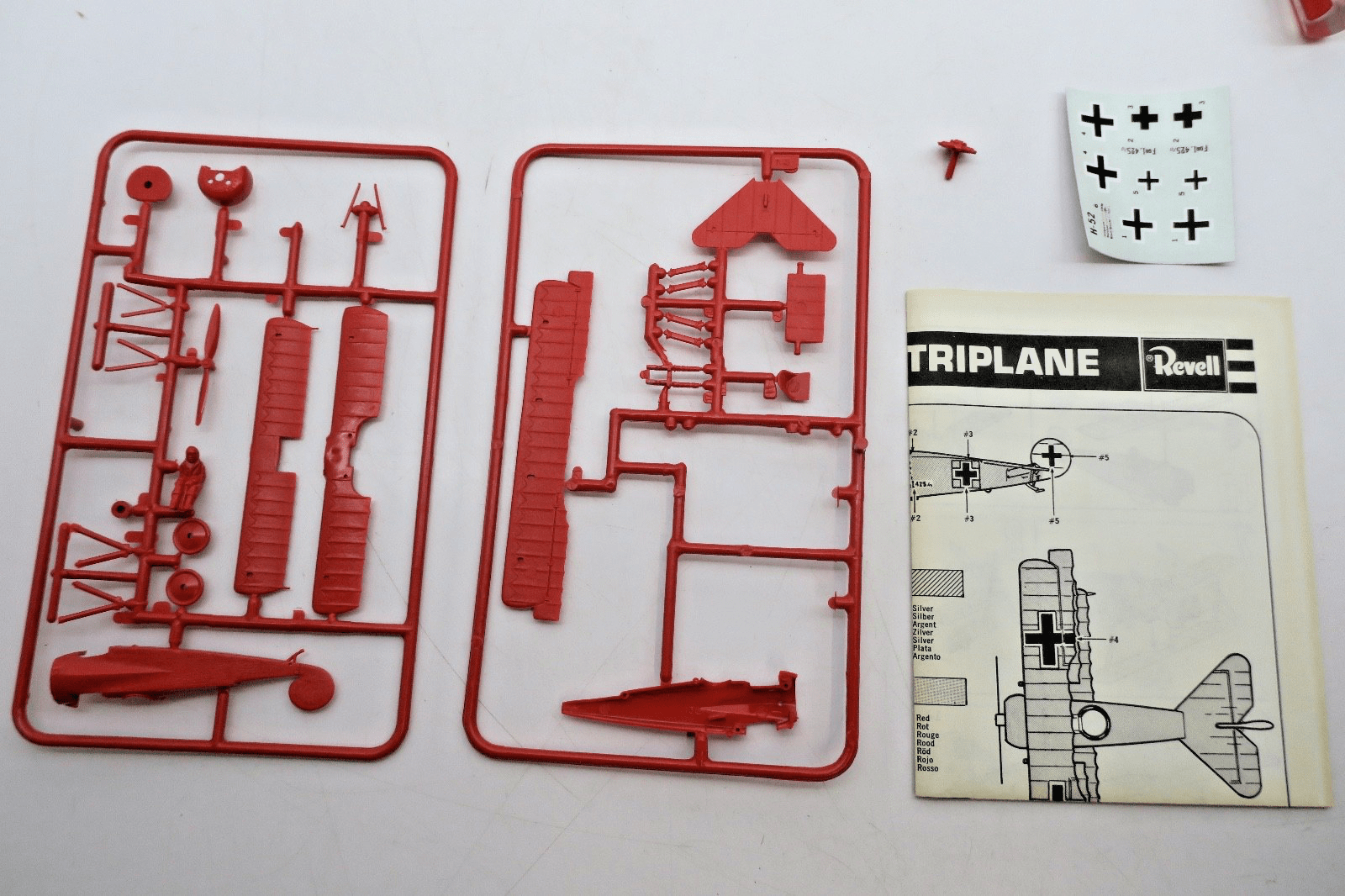 Vintage Revell 1/72 Fokker Triplane Model Kit H - 52 - WISE GUYS HOBBIES LLC