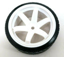 1/10 Scale On-Road 6 Spoke White Rims V-Tread Hard Compound Drift Tires  Wheels