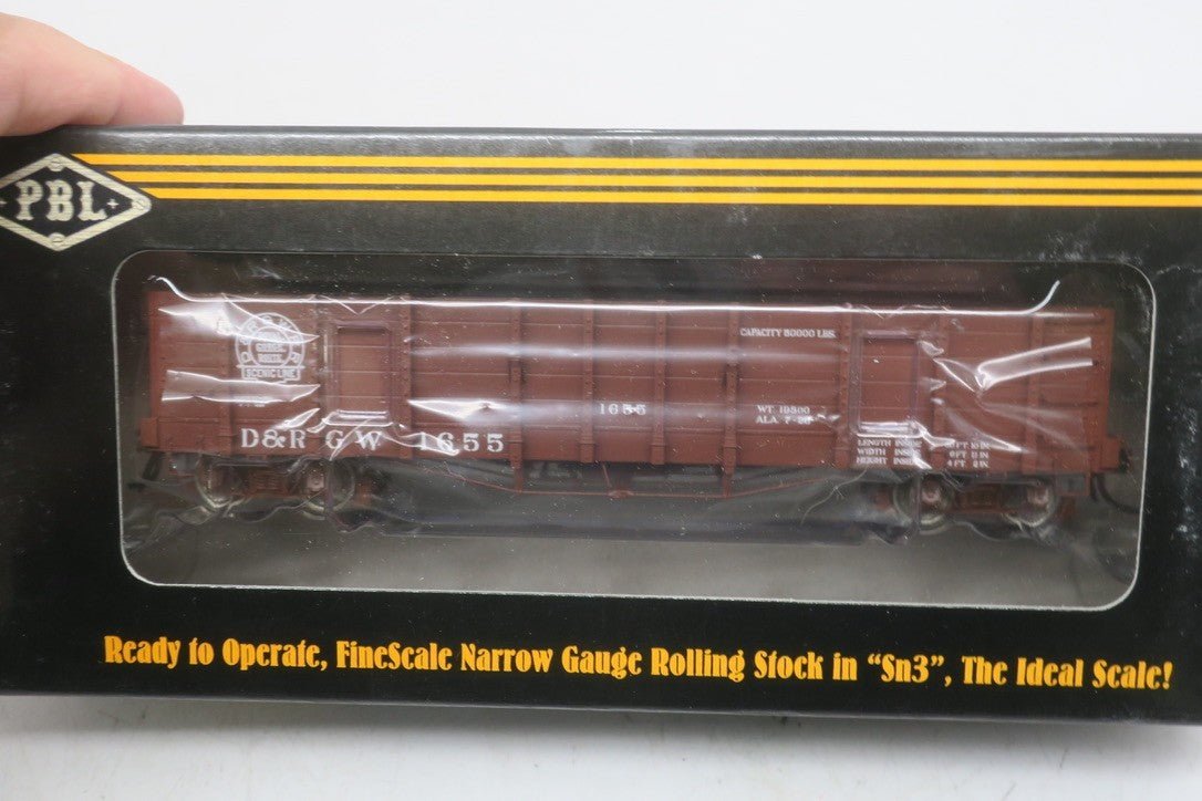 PBL Sn3 PBL-HS1655 D&RGW Hi-Side Gondola 1655 Royal Gorge Route RTR 1:64 NIB! - WISE GUYS HOBBIES LLC