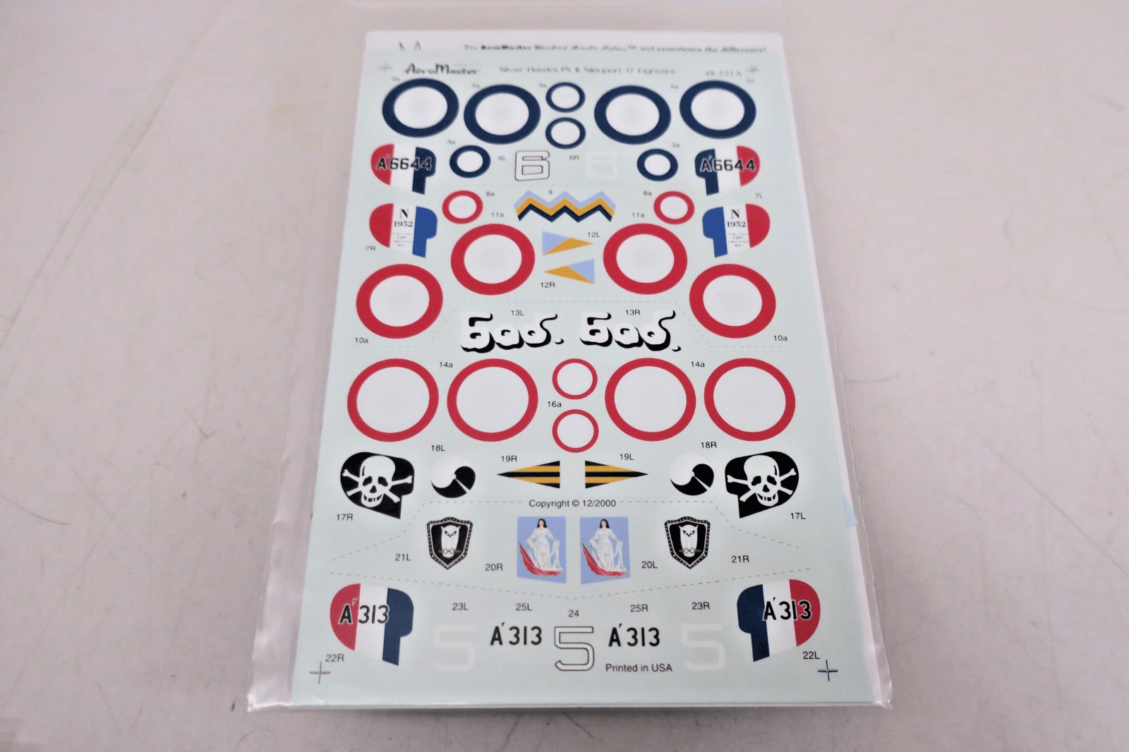 AeroMaster Decals 48 - 521 Silver Hawks Part II (Nieuport 17 Fighters 19) - WISE GUYS HOBBIES LLC