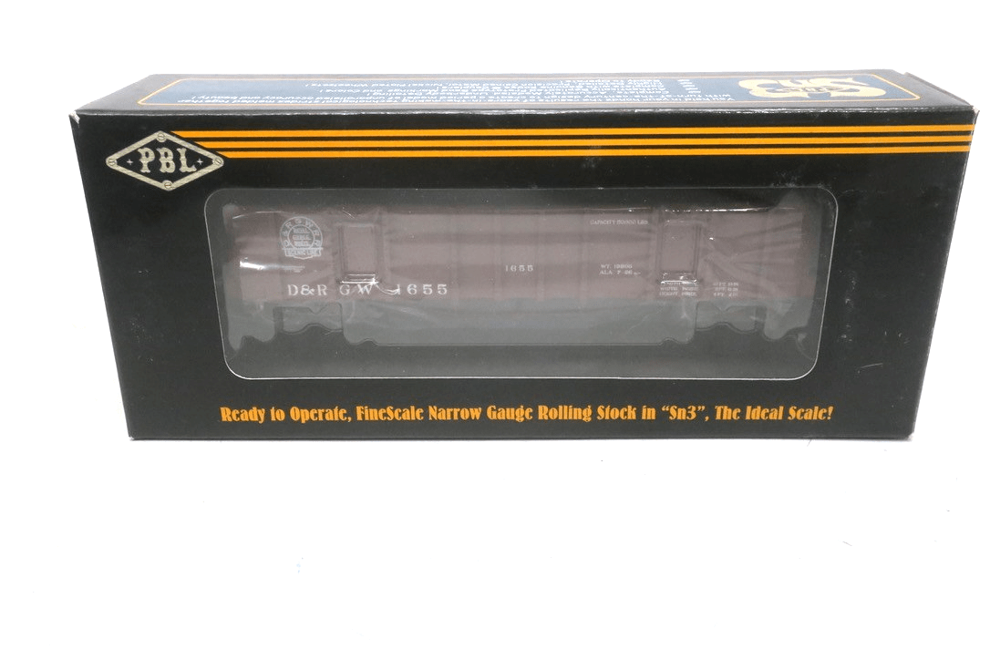 PBL Sn3 PBL-HS1655 D&RGW Hi-Side Gondola 1655 Royal Gorge Route RTR 1:64 NIB! - WISE GUYS HOBBIES LLC
