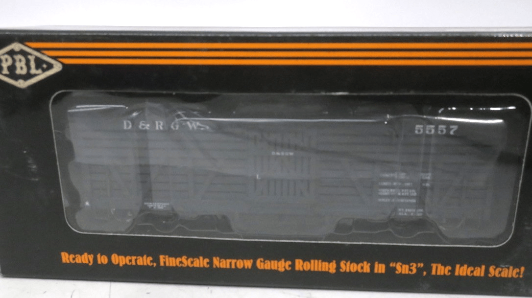 PBL Sn3 RTR PBL-5557-01 D&RGW Double Deck Stock Car 5557 w/Style 1 Doors 1:64 - WISE GUYS HOBBIES LLC