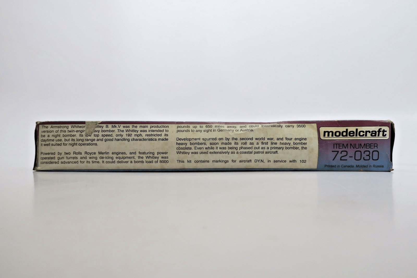 Modelcraft 1/72 Whitley Mk.V Model Kit 72 - 030 - WISE GUYS HOBBIES LLC