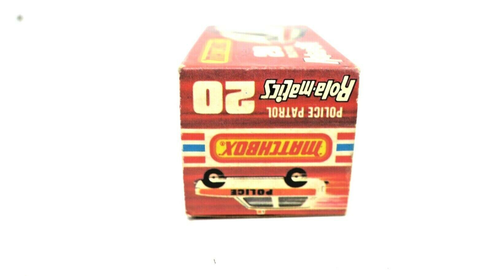 Vintage Lesney Matchbox 1975 Police Patrol Car No 20 Rolamatics Diecast boxed - WISE GUYS HOBBIES LLC