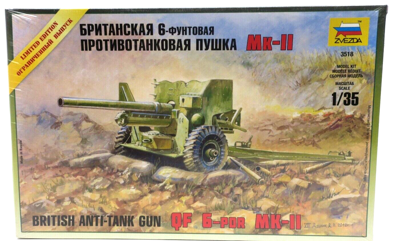 Zvezda Limited Edition 1/35 British Anti-Tank Gun Model Kit 3518 - WISE GUYS HOBBIES LLC