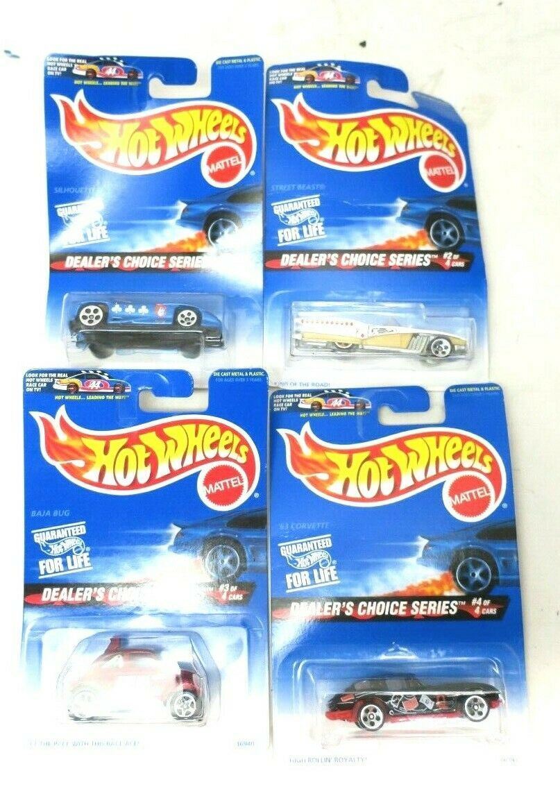 DEALER'S CHOICE SERIES, 1997 Hot Wheels COMPLETE 4 CAR SET, 1:64 - WISE GUYS HOBBIES LLC