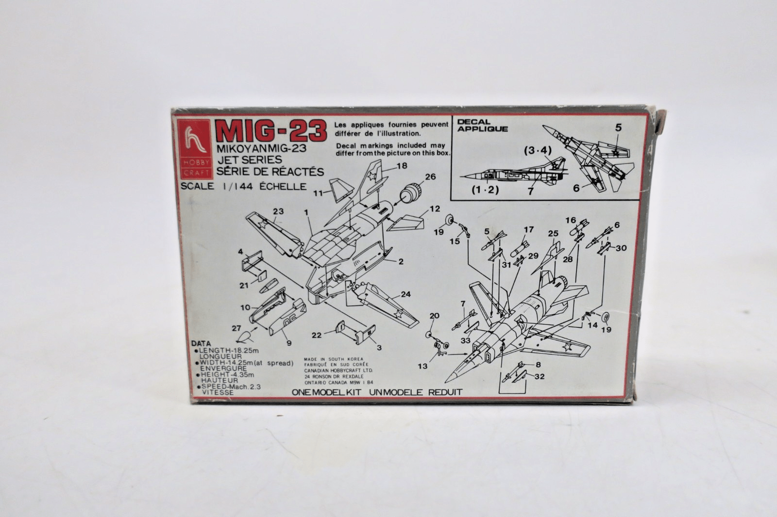 Hobby Craft 1/144 MiG - 23 Model Kit HC1112 - WISE GUYS HOBBIES LLC