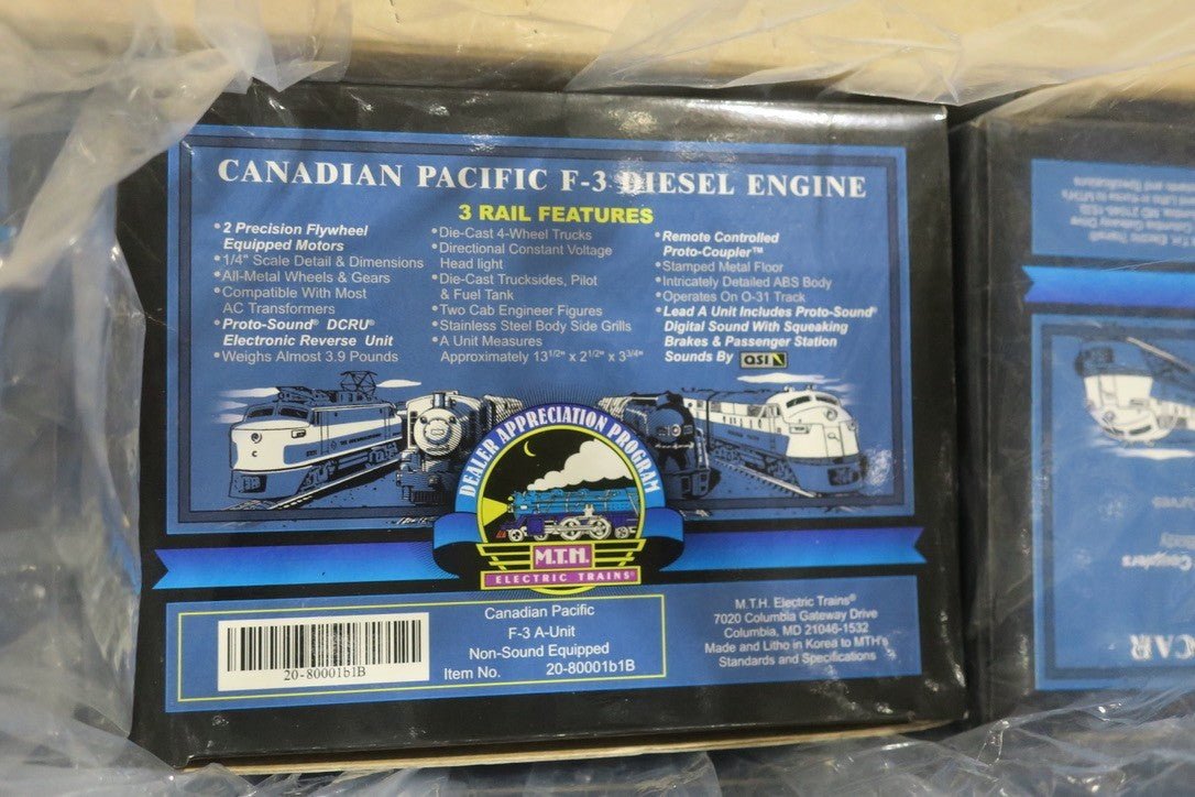 MTH O SCALE DEALER APPRECIATION PROGRAM CANADIAN PACIFIC 20-80001 6 CAR SET NEW - WISE GUYS HOBBIES LLC