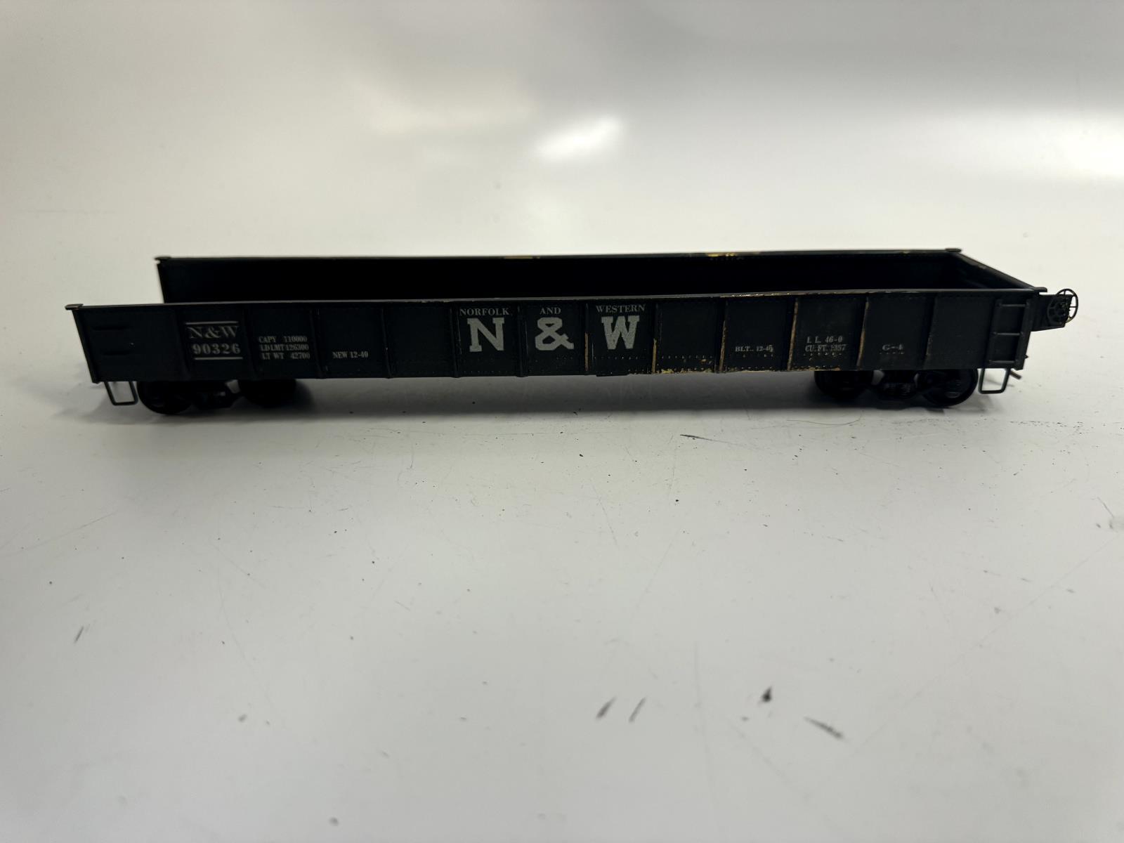 O SCALE 2R NORFOLK & WESTERN FOLDING TAB END MOW GONDOLA BRASS PRECISION SCALE? - WISE GUYS HOBBIES LLC
