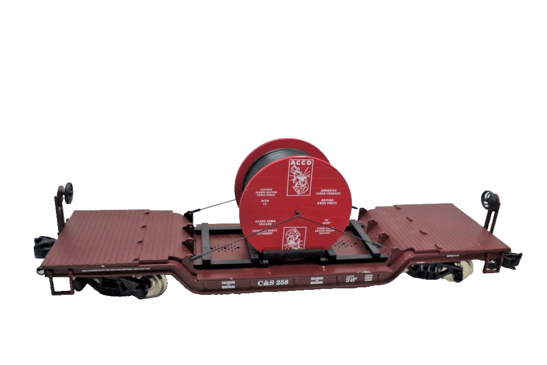 USA Trains C&S 258 Cable Reel Depressed - Center Flat Car w/ ACCO Reel - WISE GUYS HOBBIES LLC