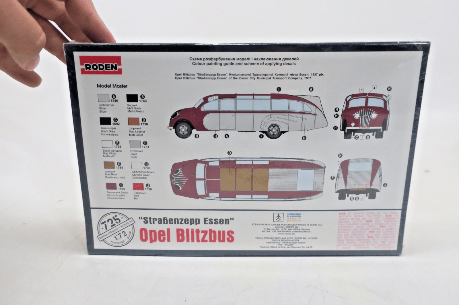 Roden 1/72 Opel Blitzbus "Strassenzepp Essen" Model Kit 725 SEALED - WISE GUYS HOBBIES LLC